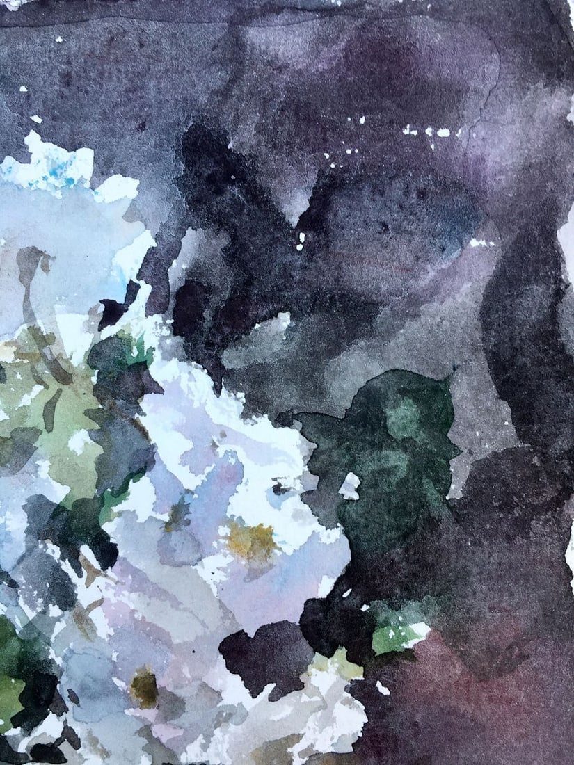Watercolor painting White flower Viktor Mikhailichenko - 4