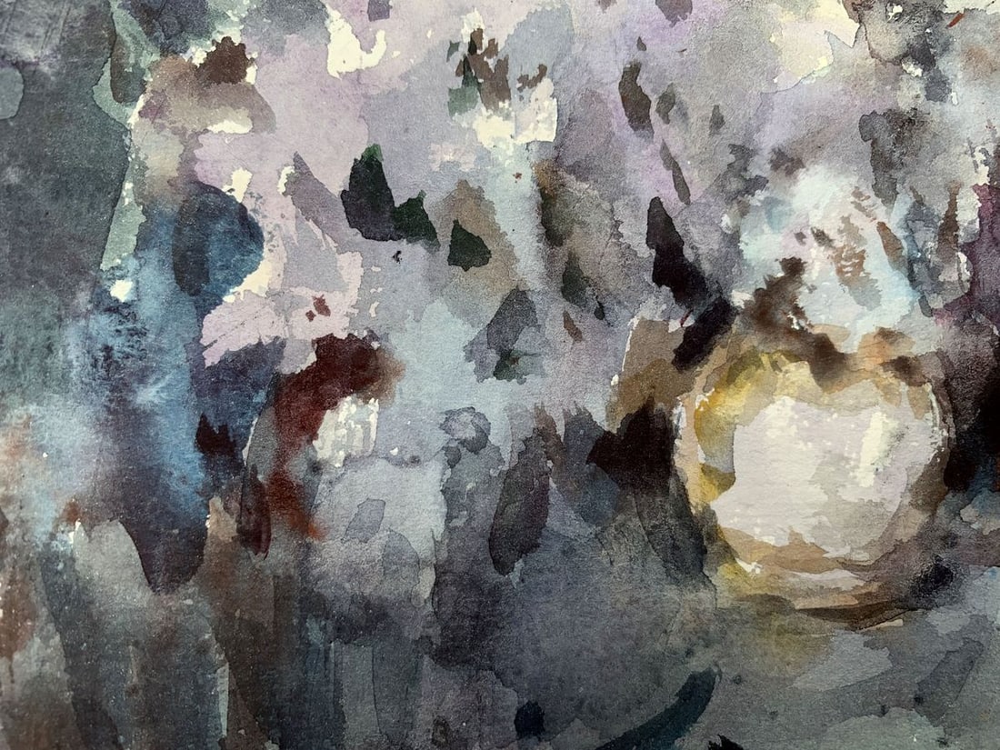 Watercolor painting White flowers Viktor Mikhailichenko - 3
