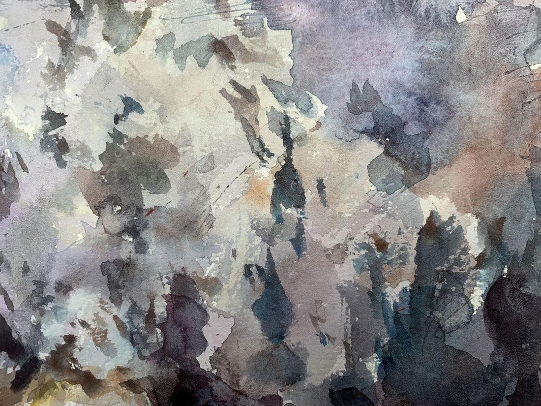Watercolor painting White flowers Viktor Mikhailichenko - 4