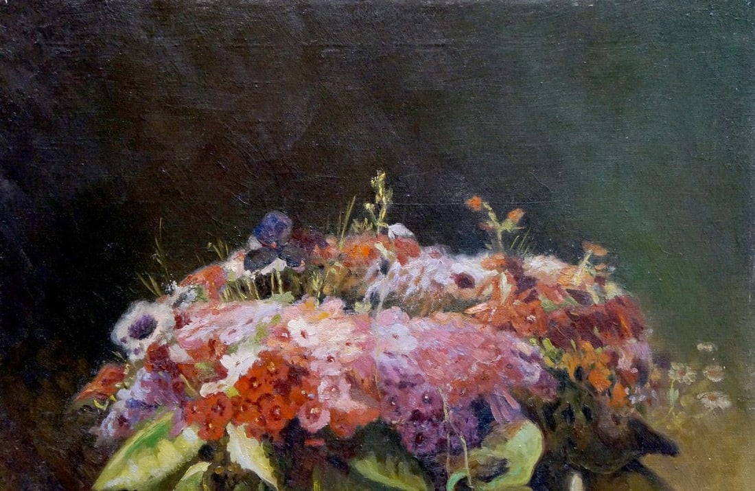 Oil painting Lush bouquet of flowers Komyakhov - 4