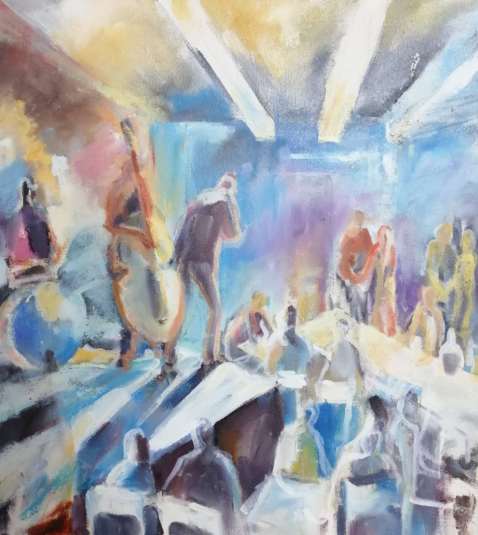 Oil painting Jazz Vadim Os'onov: Title: Oil painting Jazz Vadim Os'onov Description: 55AXE Painter: Os'onov Vadim S?ze: 55x50 cm/21.6x19.6 inch Components: oil, canvas Original painting CONDITION: exellent ERA: 2000s Vadim Os'onov - 