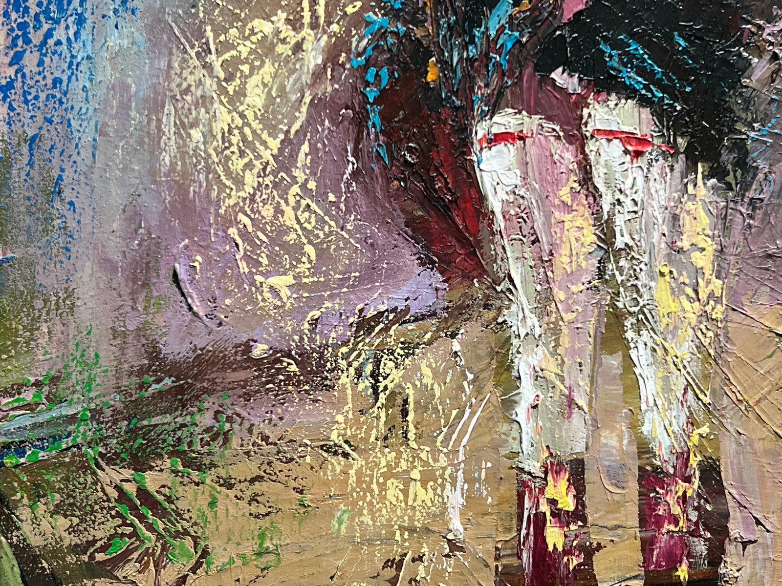 Abstract Oil painting with frame lady K. Leonid - 4