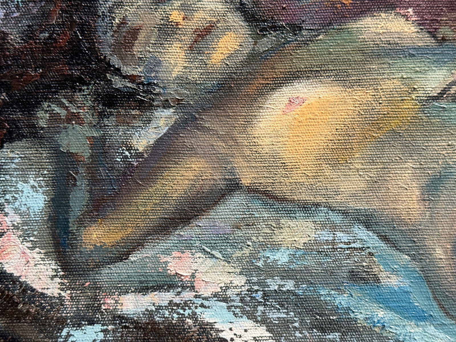 Abstract Oil painting with frame Nu-women K. Leonid - 7