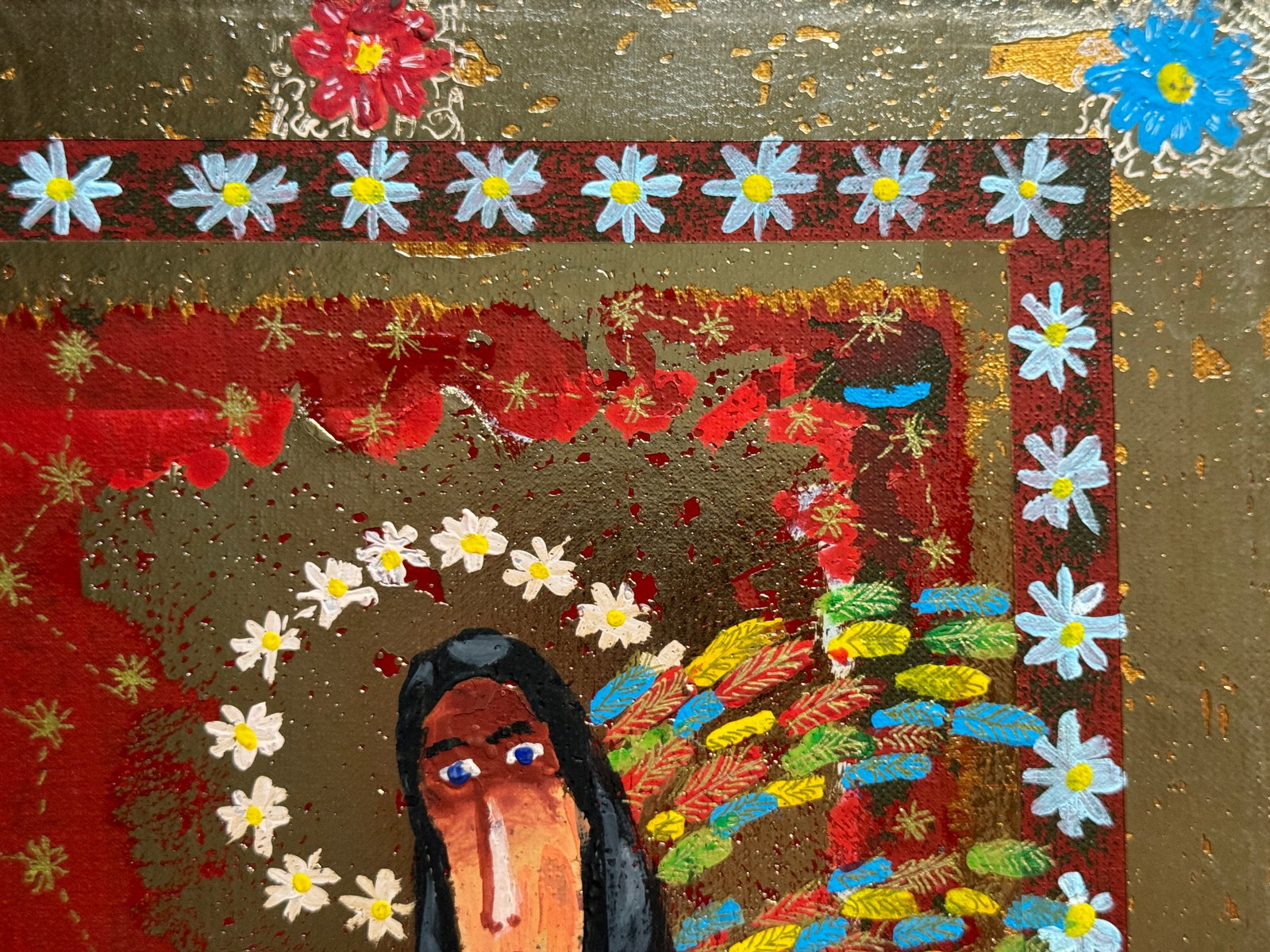 Oil painting with frame guardian angel K. Leonid - 4