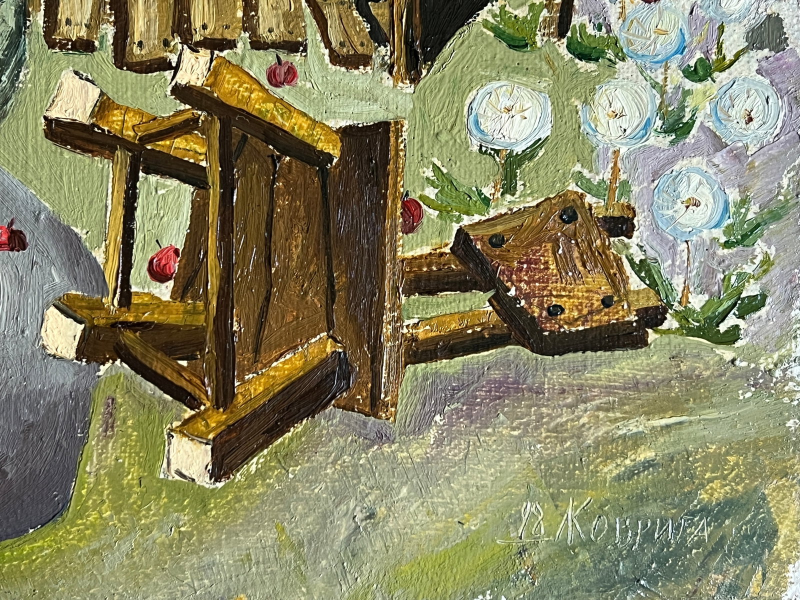 Oil painting with frame wind K. Leonid - 8