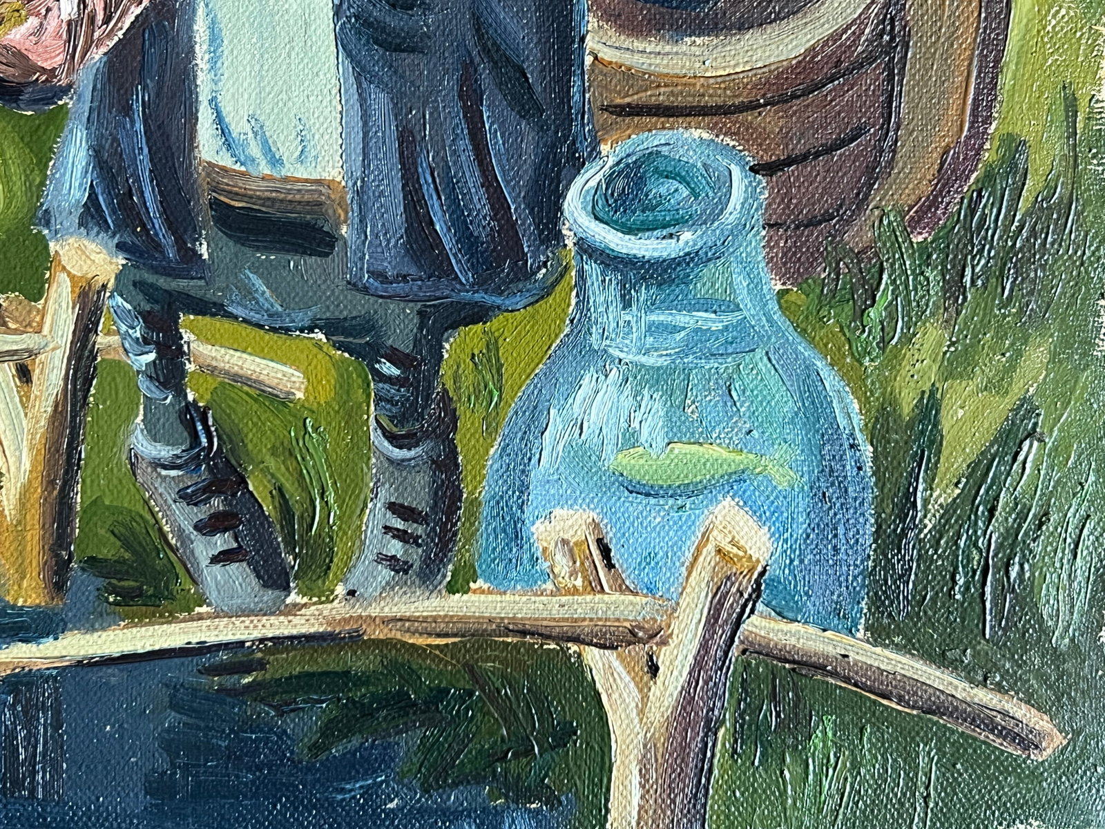 Oil painting with frame fishing K. Leonid - 6
