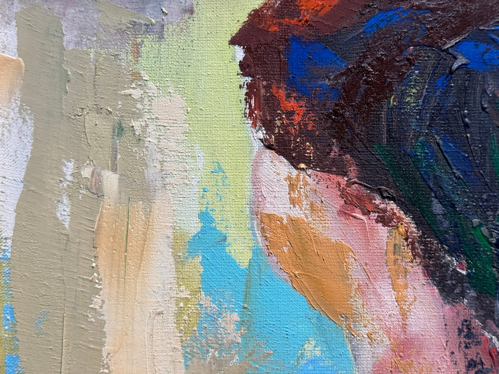 Abstract Oil painting with frame Nu K. Leonid - 3