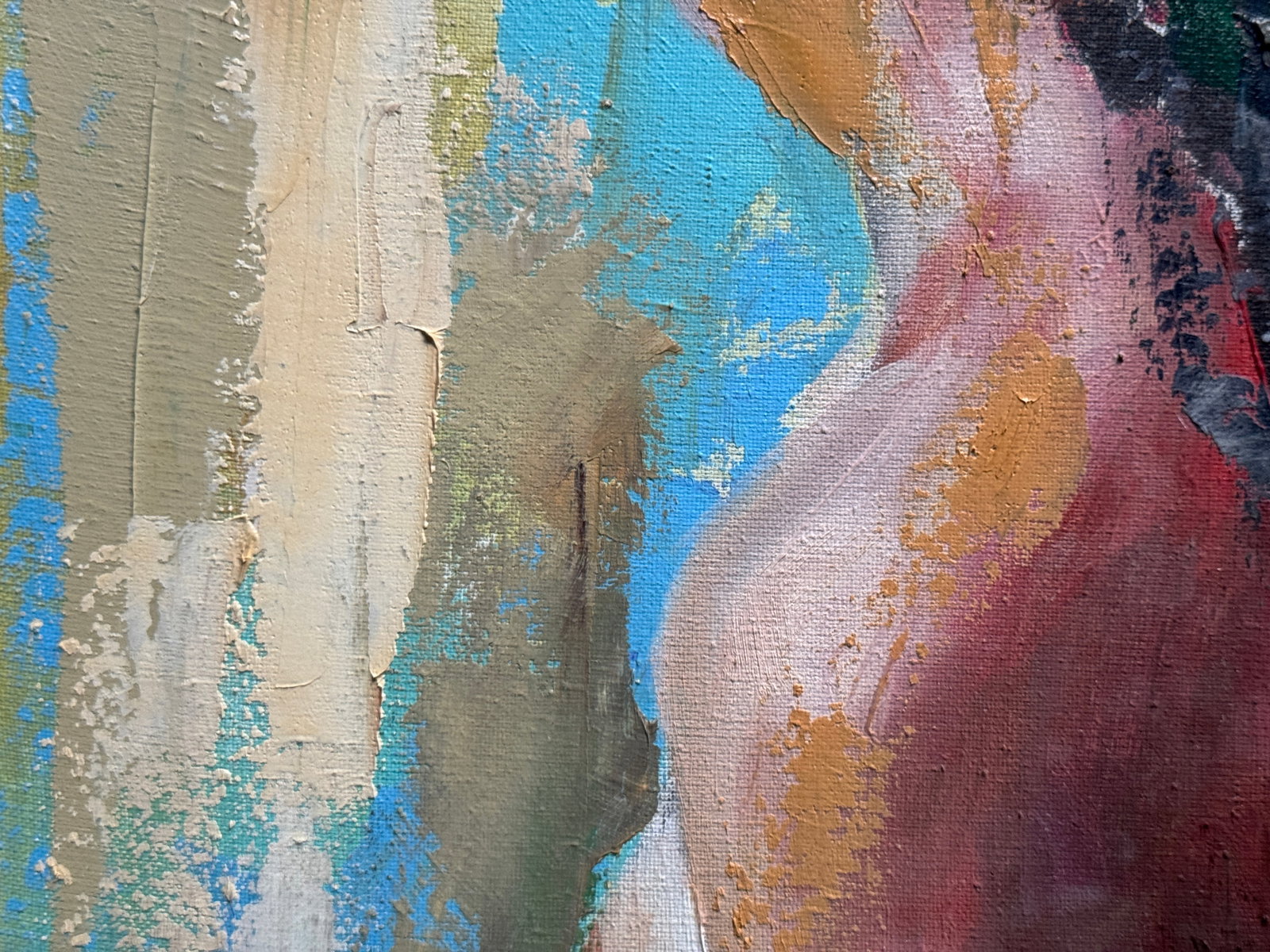 Abstract Oil painting with frame Nu K. Leonid - 4