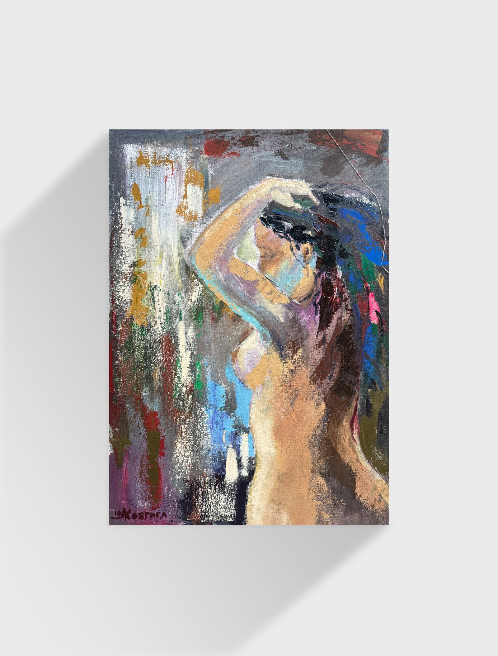 Abstract Oil painting with frame figure model K. Leonid - 13