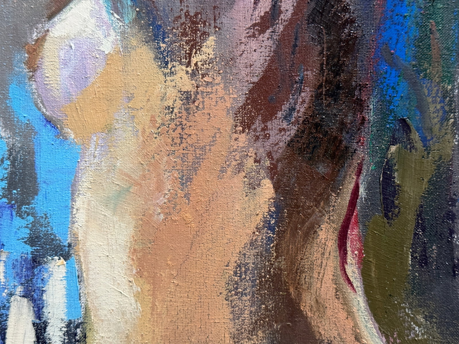 Abstract Oil painting with frame figure model K. Leonid - 8