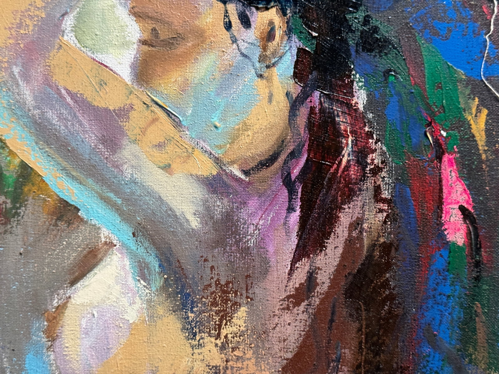 Abstract Oil painting with frame figure model K. Leonid - 9
