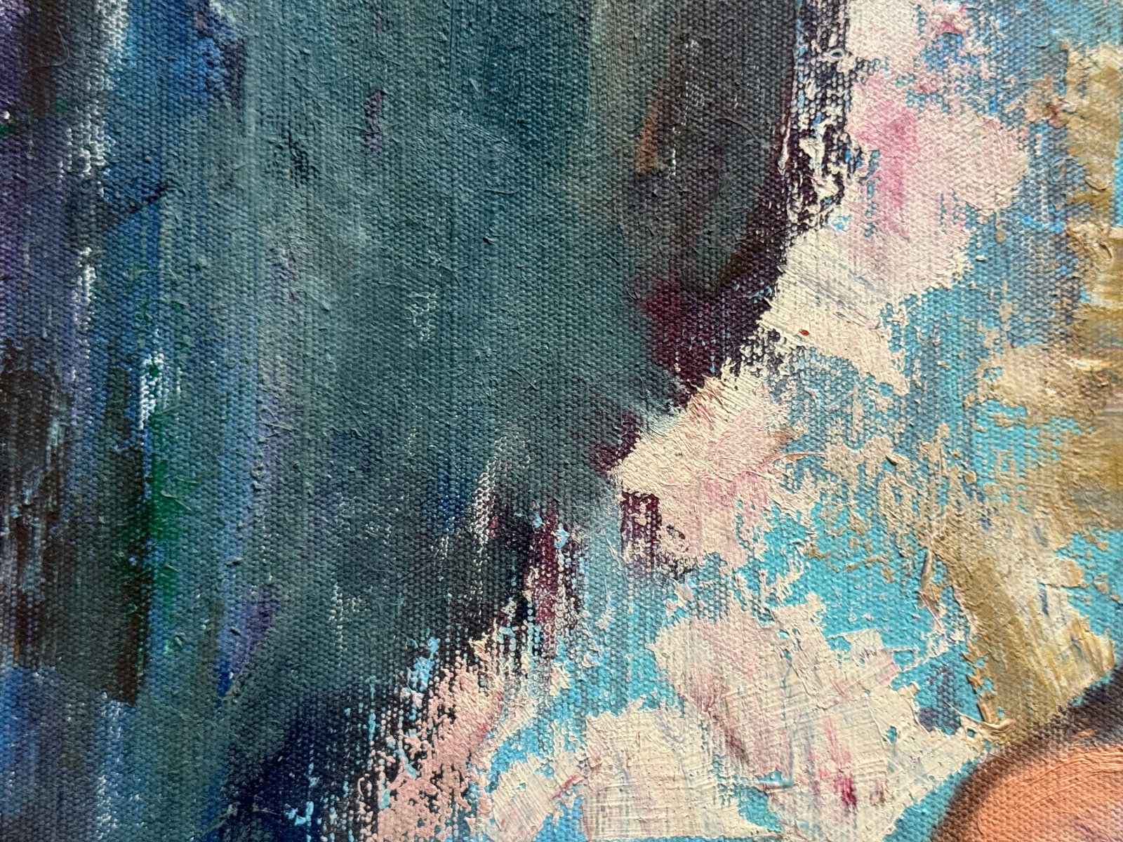 Abstract Oil painting with frame lady figures K. Leonid - 3