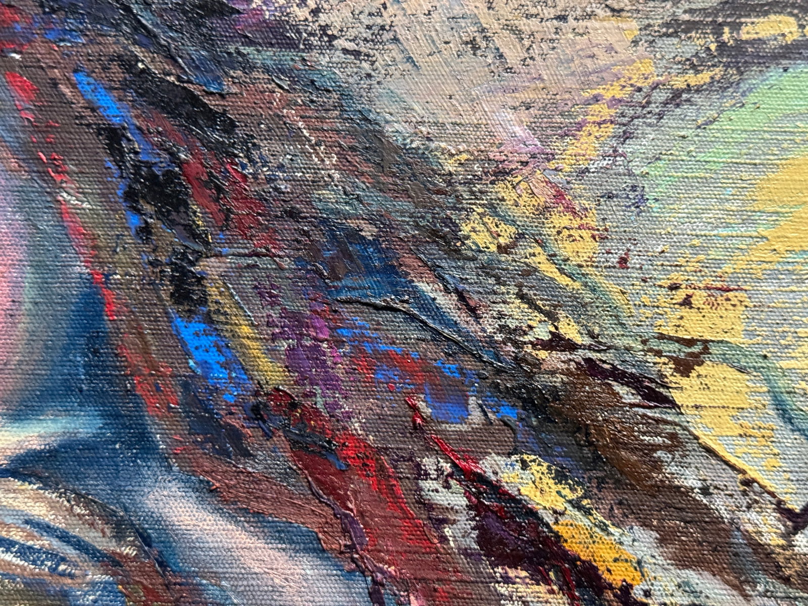 Abstract Oil painting with frame Nu K. Leonid - 7