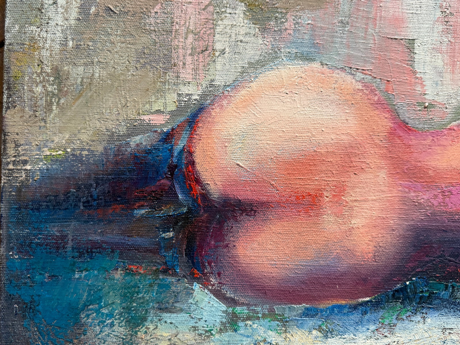 Abstract Oil painting with frame Figure K. Leonid - 3
