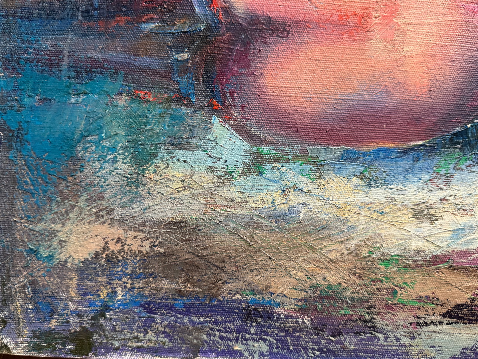 Abstract Oil painting with frame Figure K. Leonid - 4