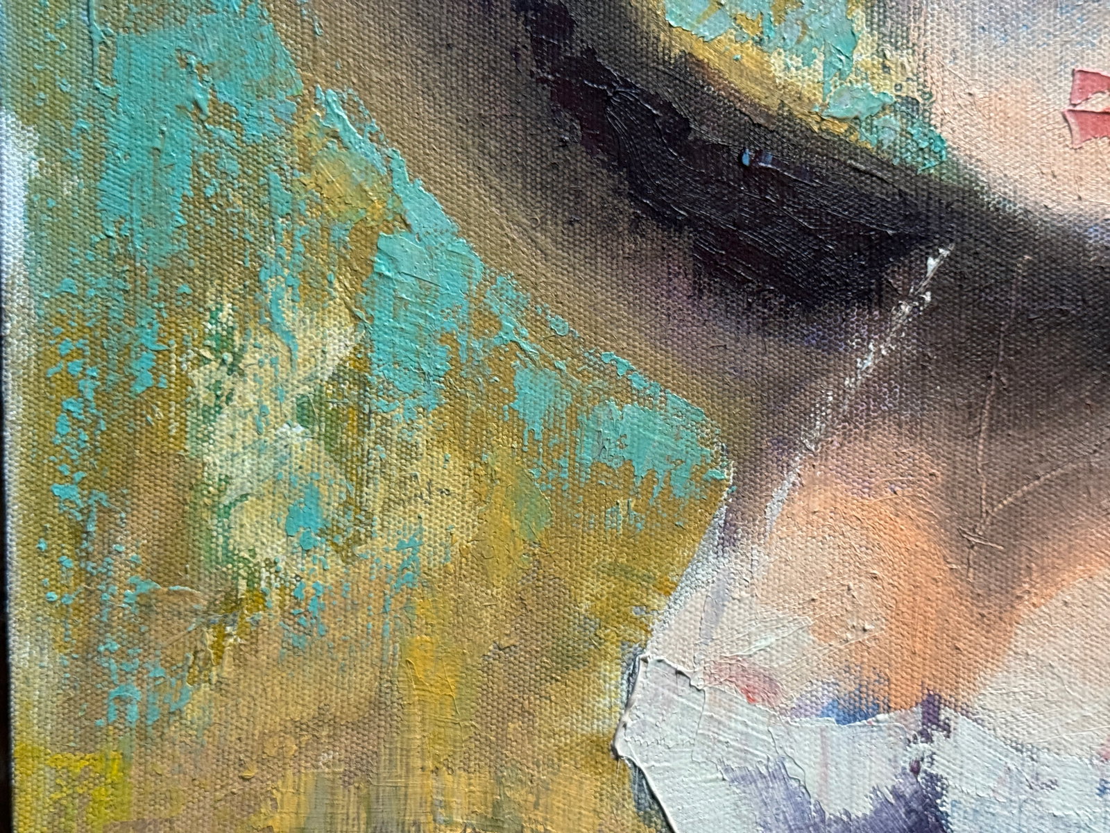 Abstract Oil painting with frame Naked K. Leonid - 3