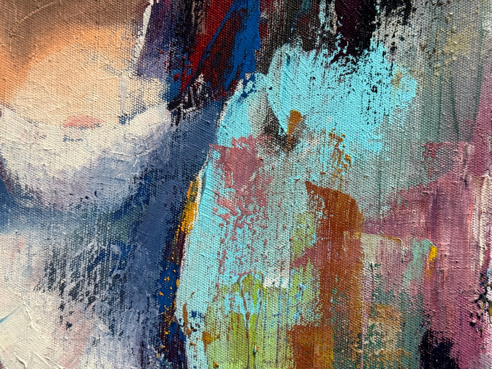 Abstract Oil painting with frame Naked K. Leonid - 7