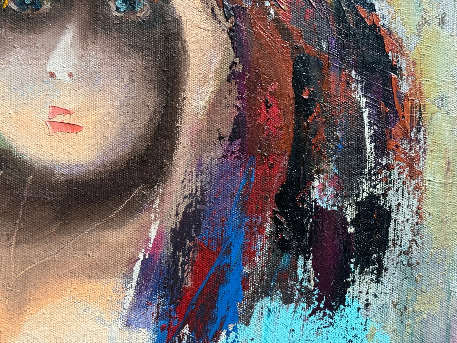 Abstract Oil painting with frame Naked K. Leonid - 8