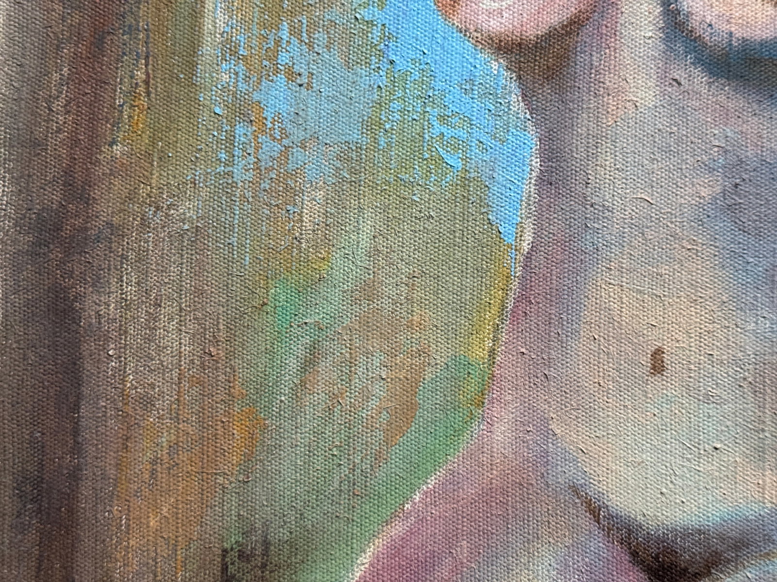 Abstract Oil painting with frame lady figures K. Leonid - 4