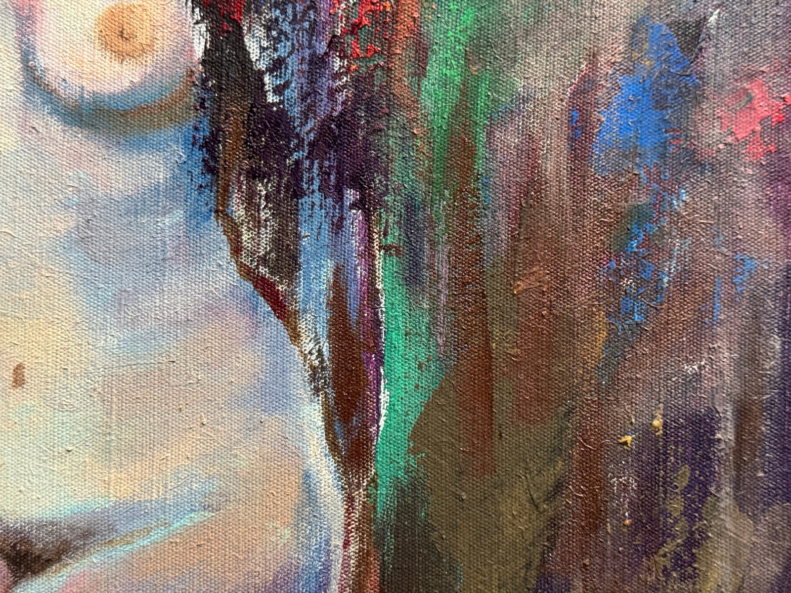 Abstract Oil painting with frame lady figures K. Leonid - 7