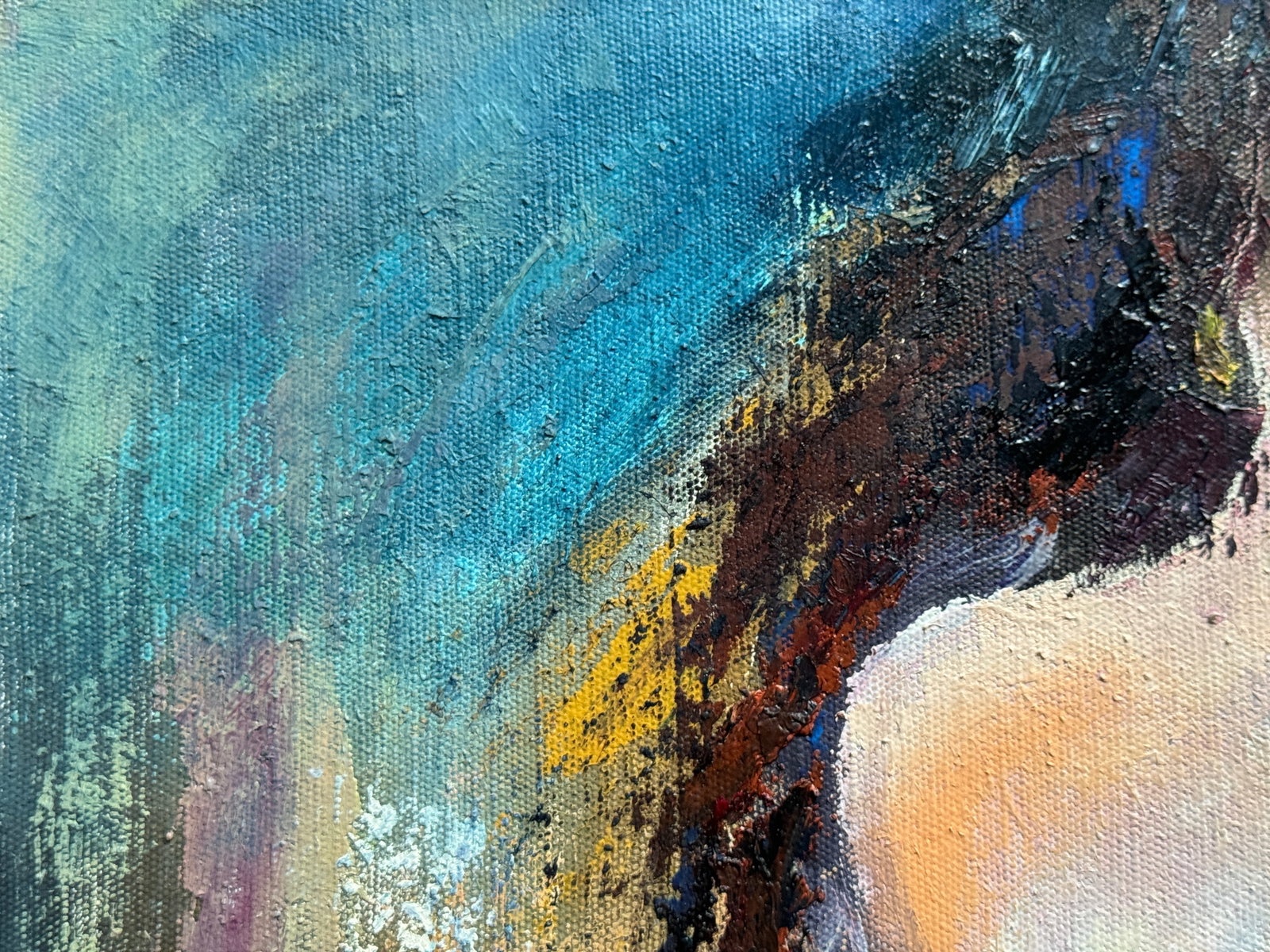 Abstract Oil painting with frame woman figures K. Leonid - 3