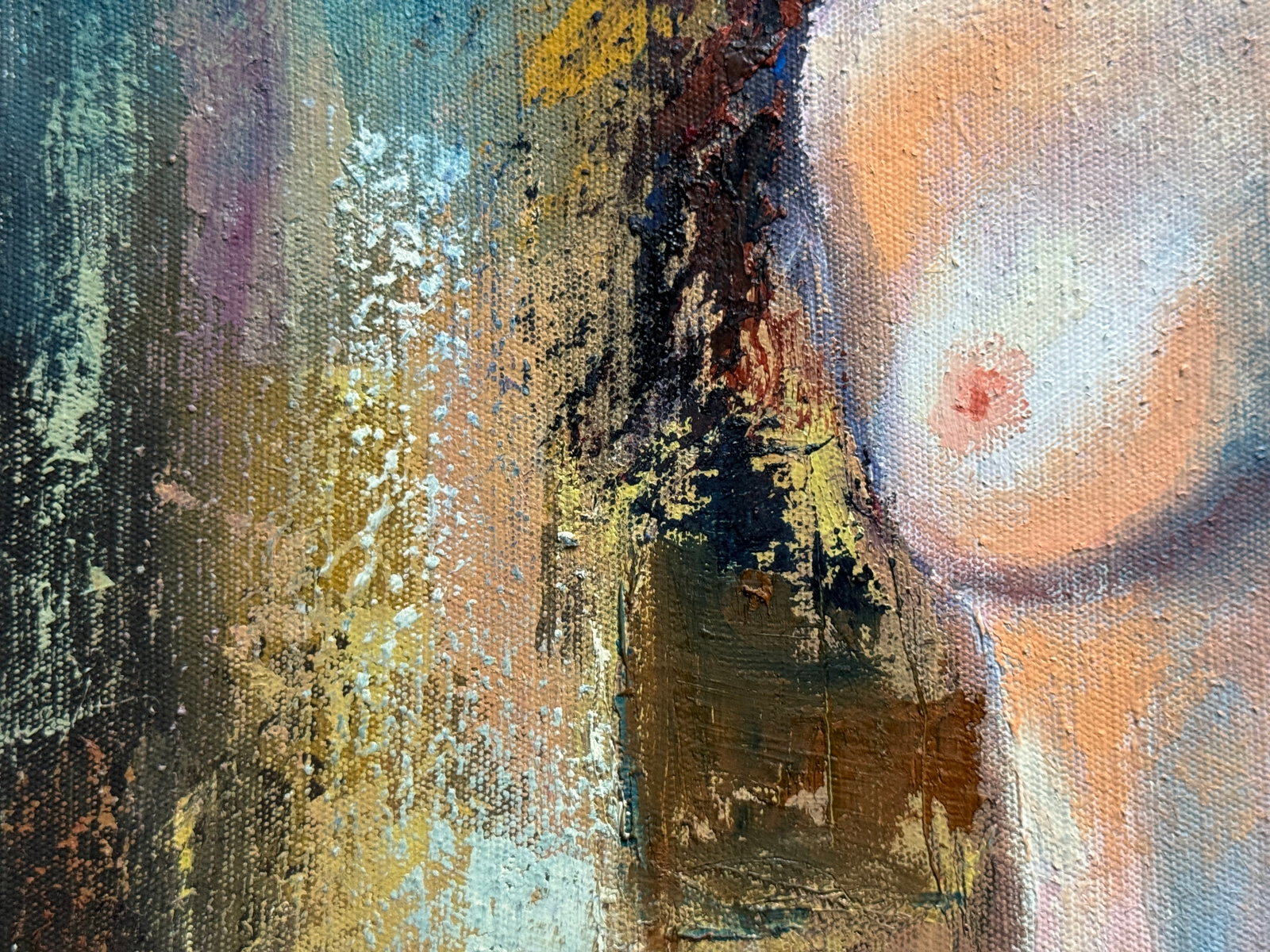 Abstract Oil painting with frame woman figures K. Leonid - 4