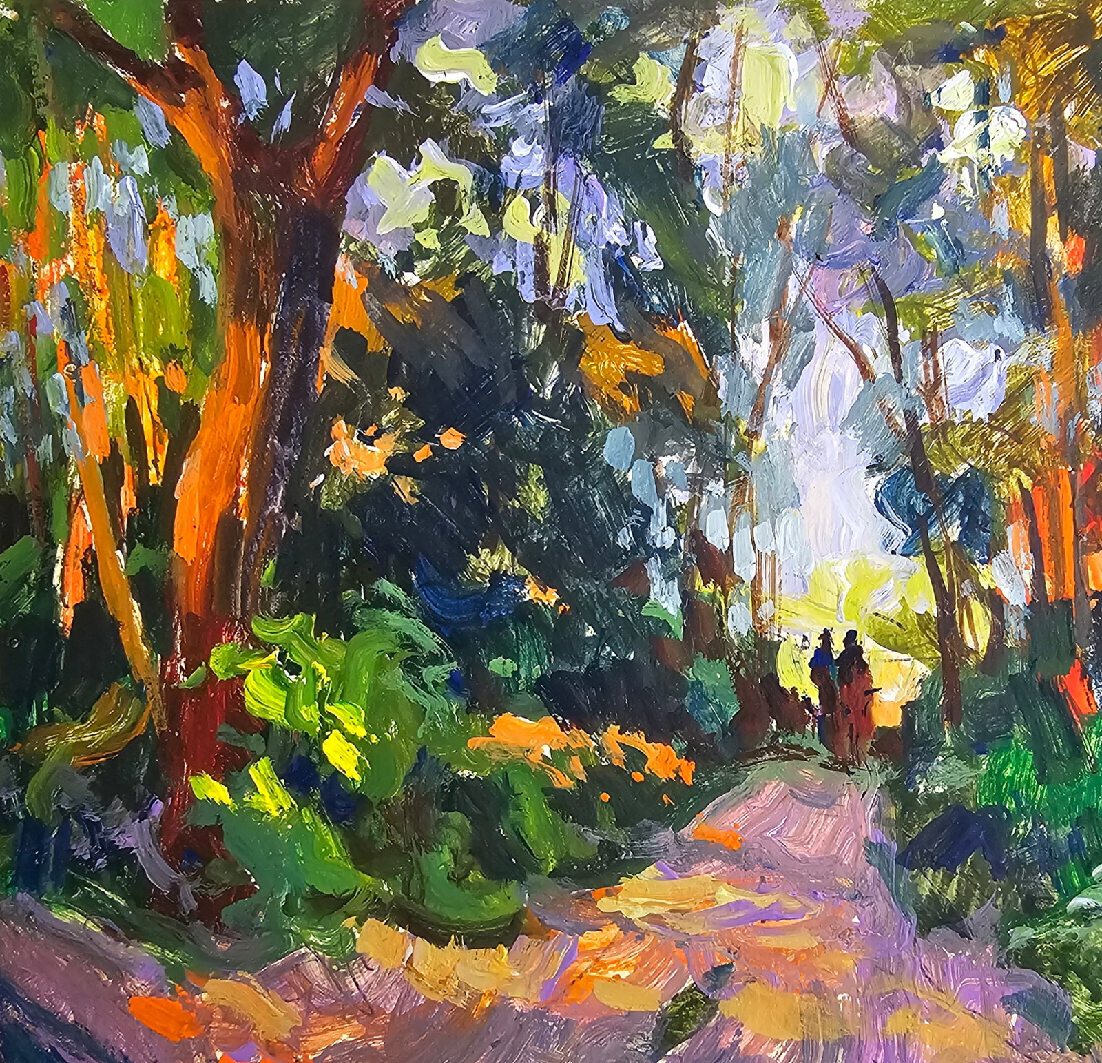 Acrylic painting a walk in the forest Vyacheslav Petrovich Babac - 3