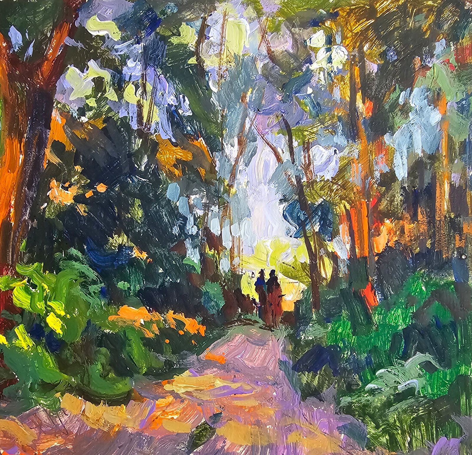 Acrylic painting a walk in the forest Vyacheslav Petrovich Babac - 4