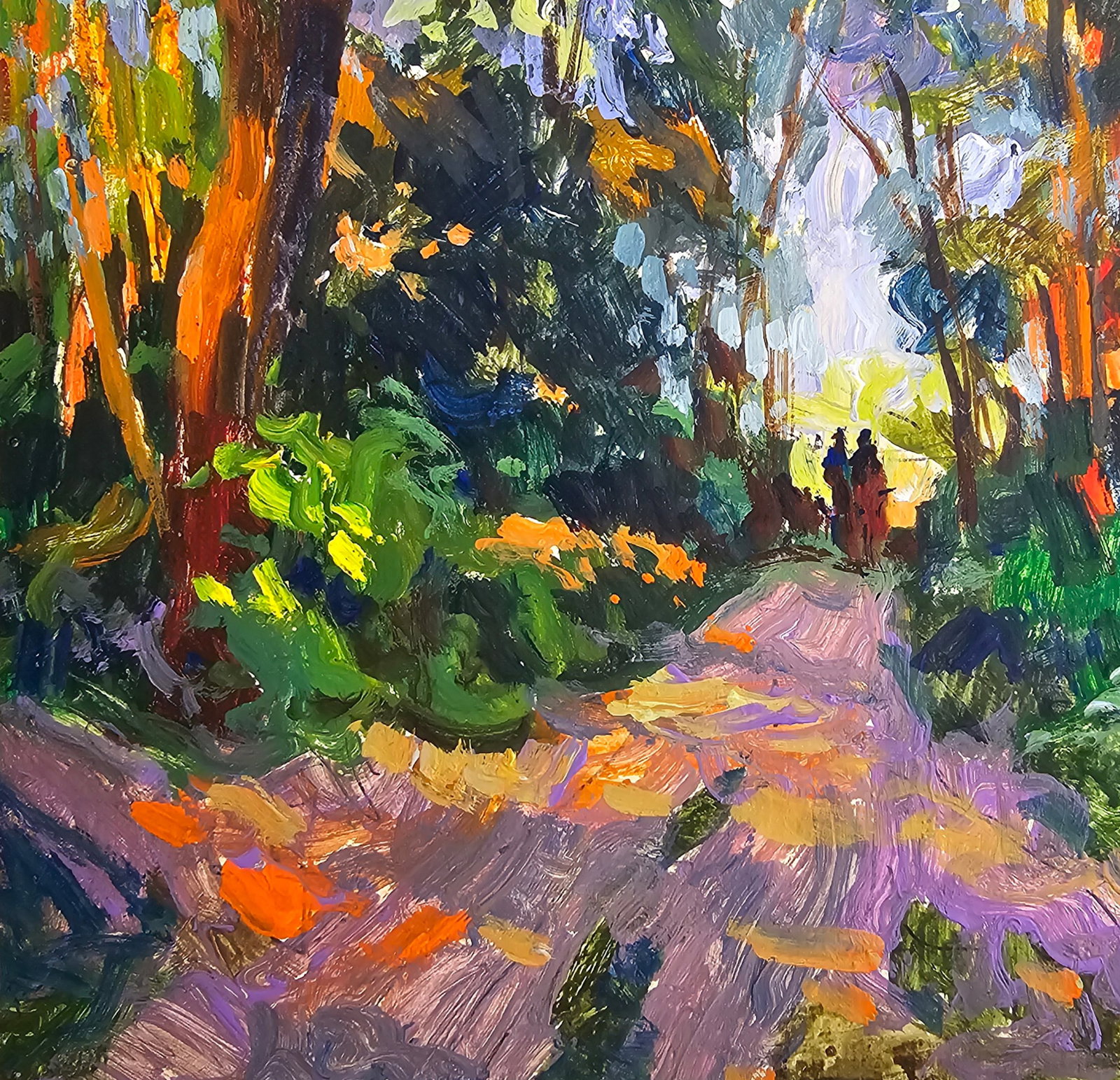 Acrylic painting a walk in the forest Vyacheslav Petrovich Babac - 5