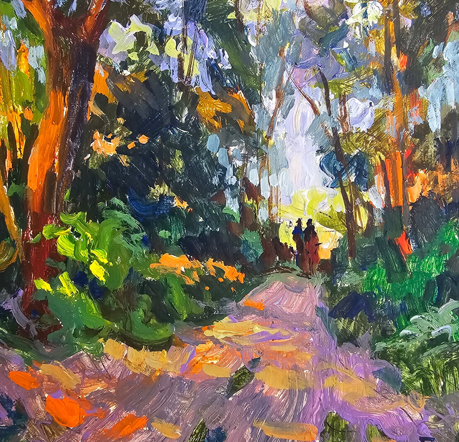 Acrylic painting a walk in the forest Vyacheslav Petrovich Babac - 7