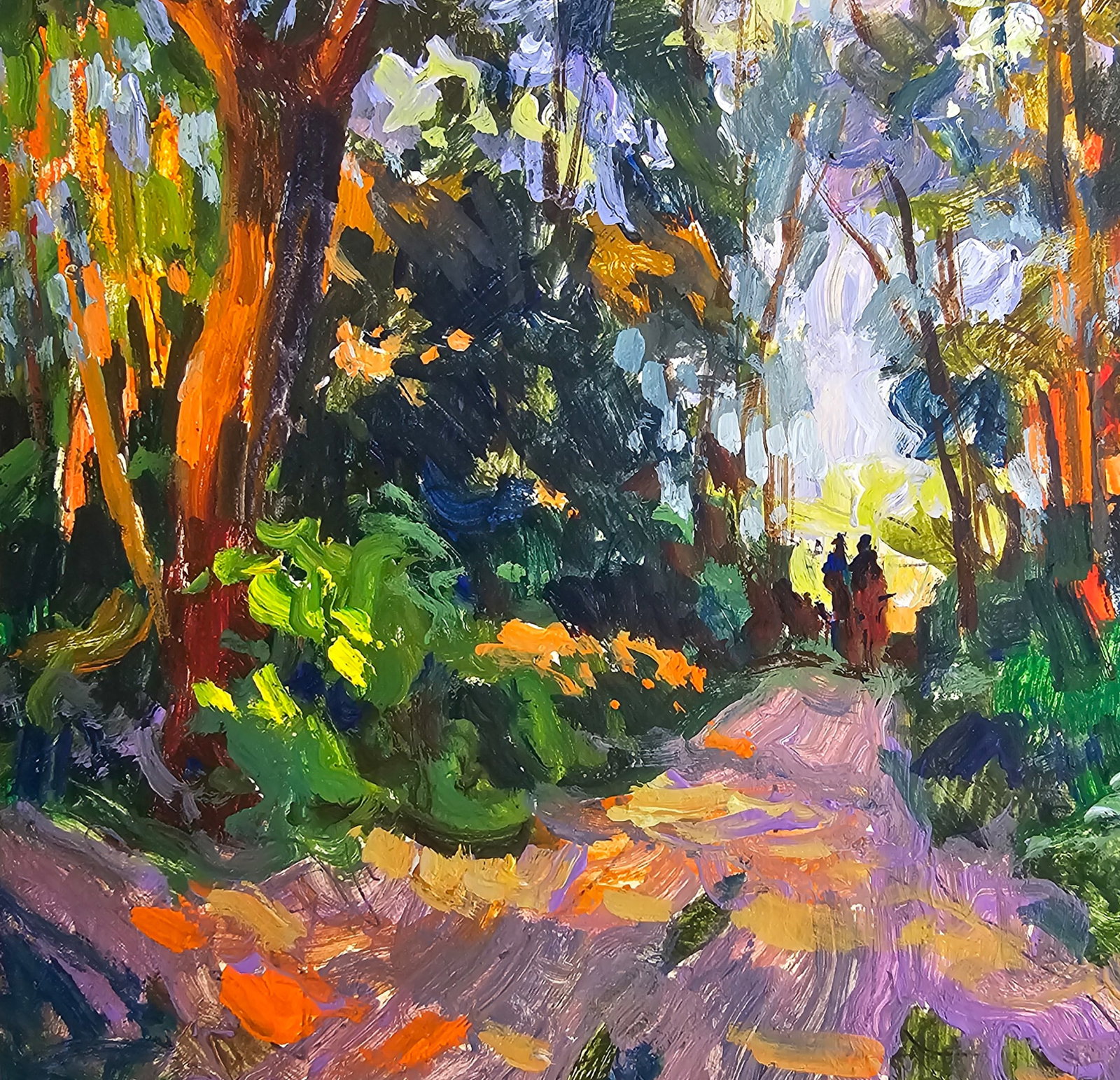 Acrylic painting a walk in the forest Vyacheslav Petrovich Babac - 8