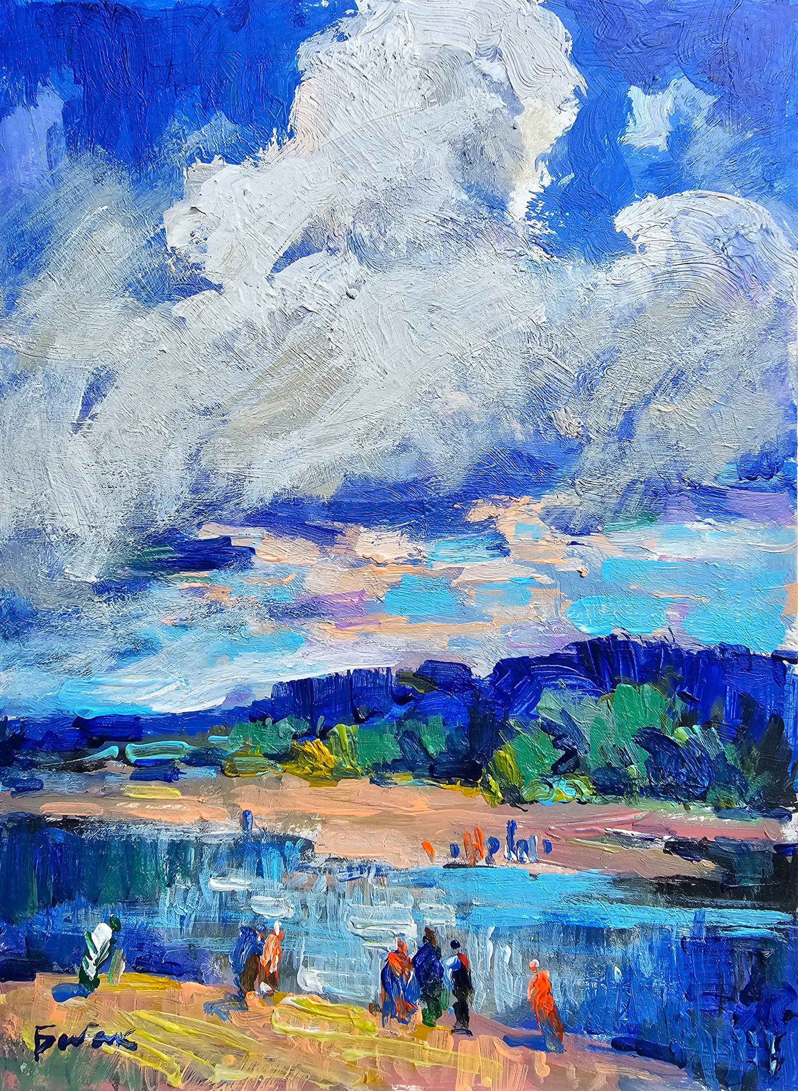 Acrylic painting Walk Vyacheslav Petrovich Babac: Title: Acrylic painting Walk Vyacheslav Petrovich Babac Description: 316BA Painter: Vyacheslav Petrovick Babac S?ze: 20x15 cm/ 7.87x5.9 inches Component: Acrylic, cardboard Original painting from our 