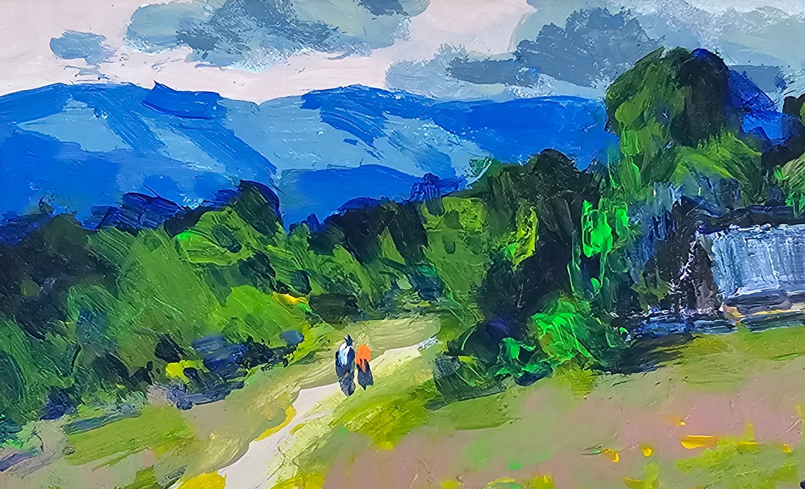 Acrylic painting a village in the Carpathians Vyacheslav Petrovich Babac - 3