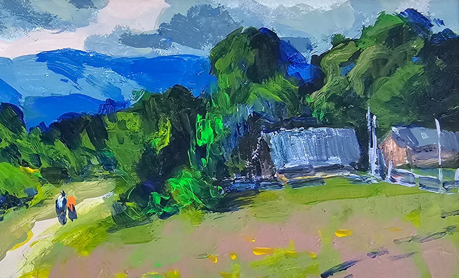 Acrylic painting a village in the Carpathians Vyacheslav Petrovich Babac - 4
