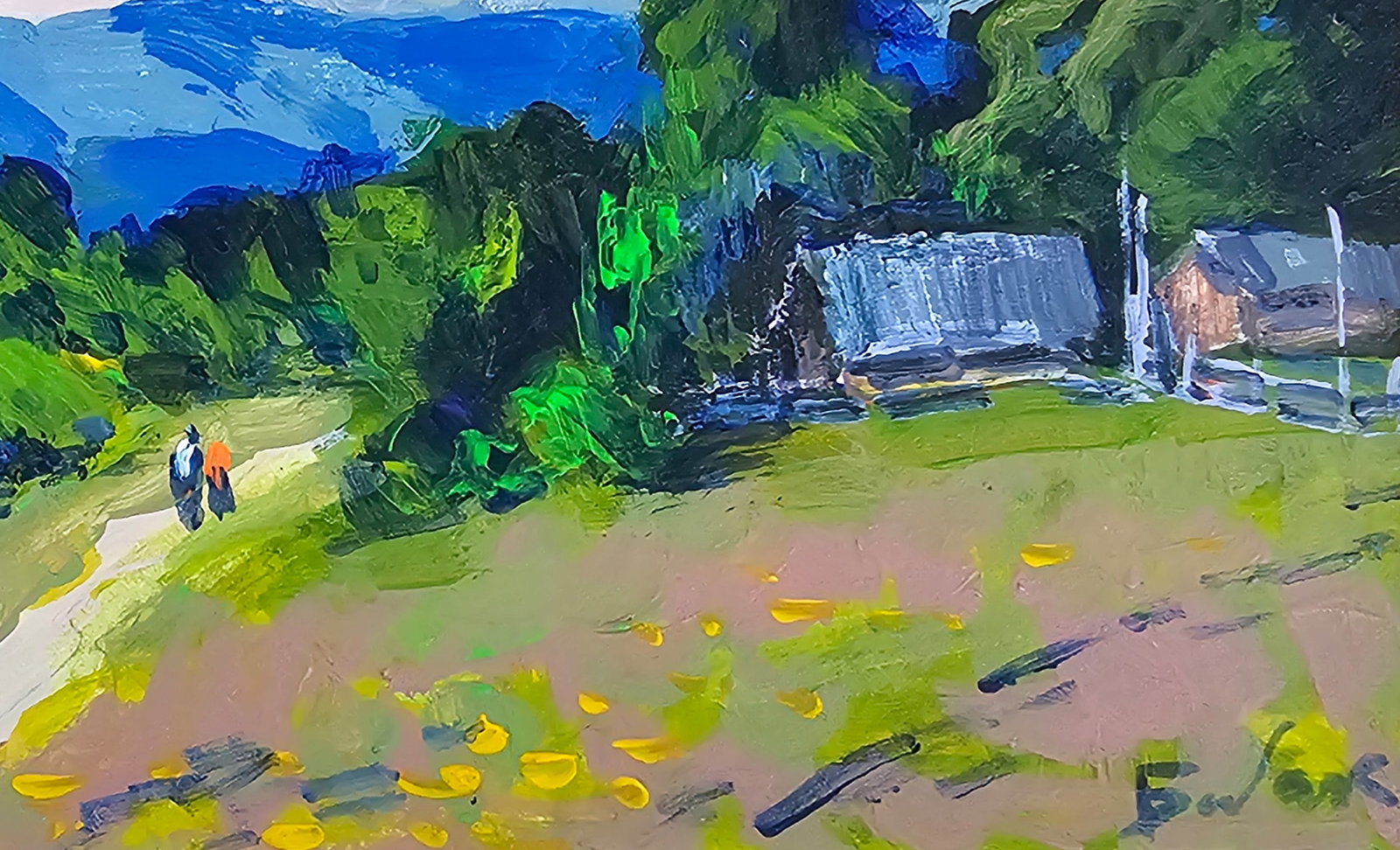 Acrylic painting a village in the Carpathians Vyacheslav Petrovich Babac - 6