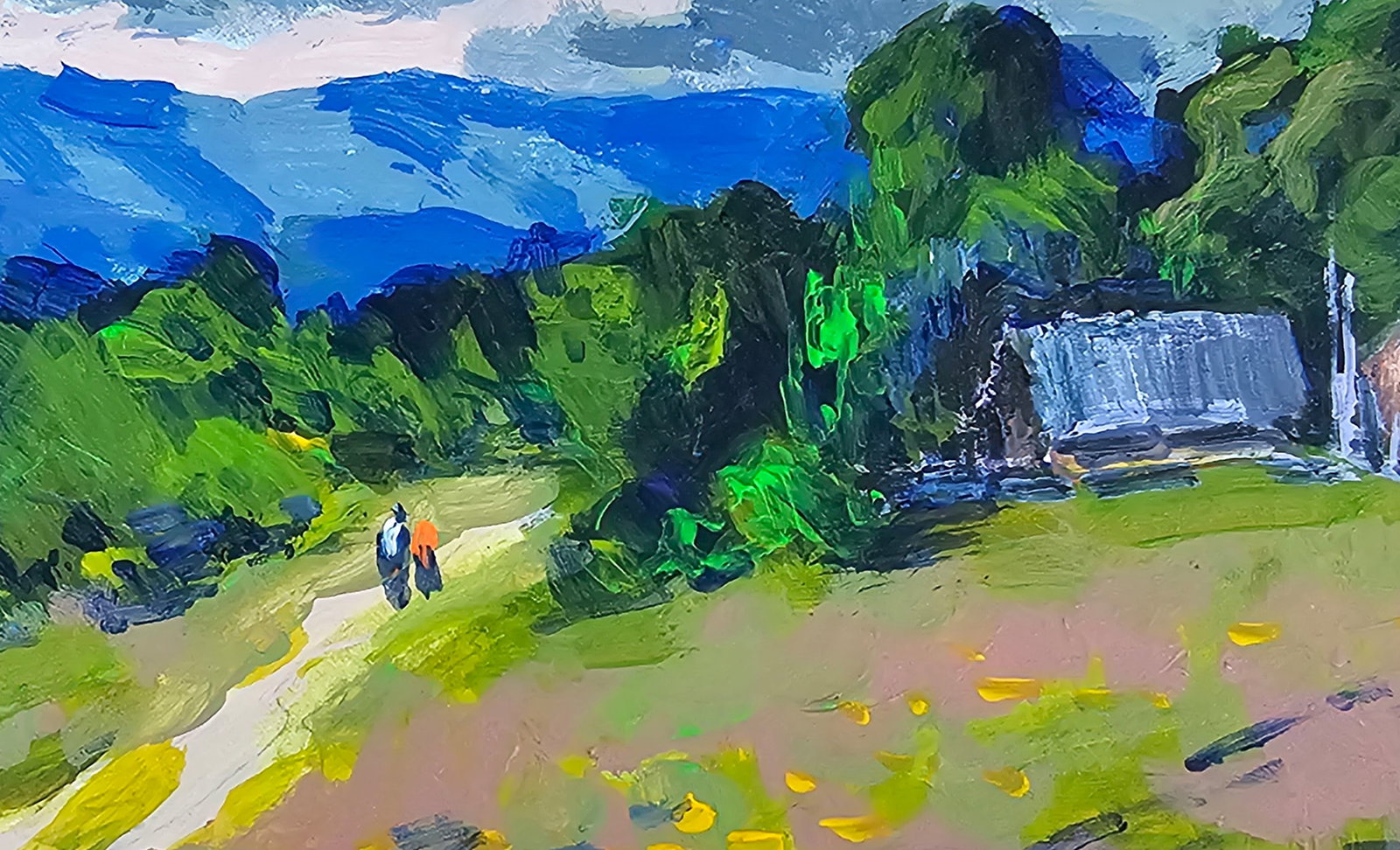 Acrylic painting a village in the Carpathians Vyacheslav Petrovich Babac - 7