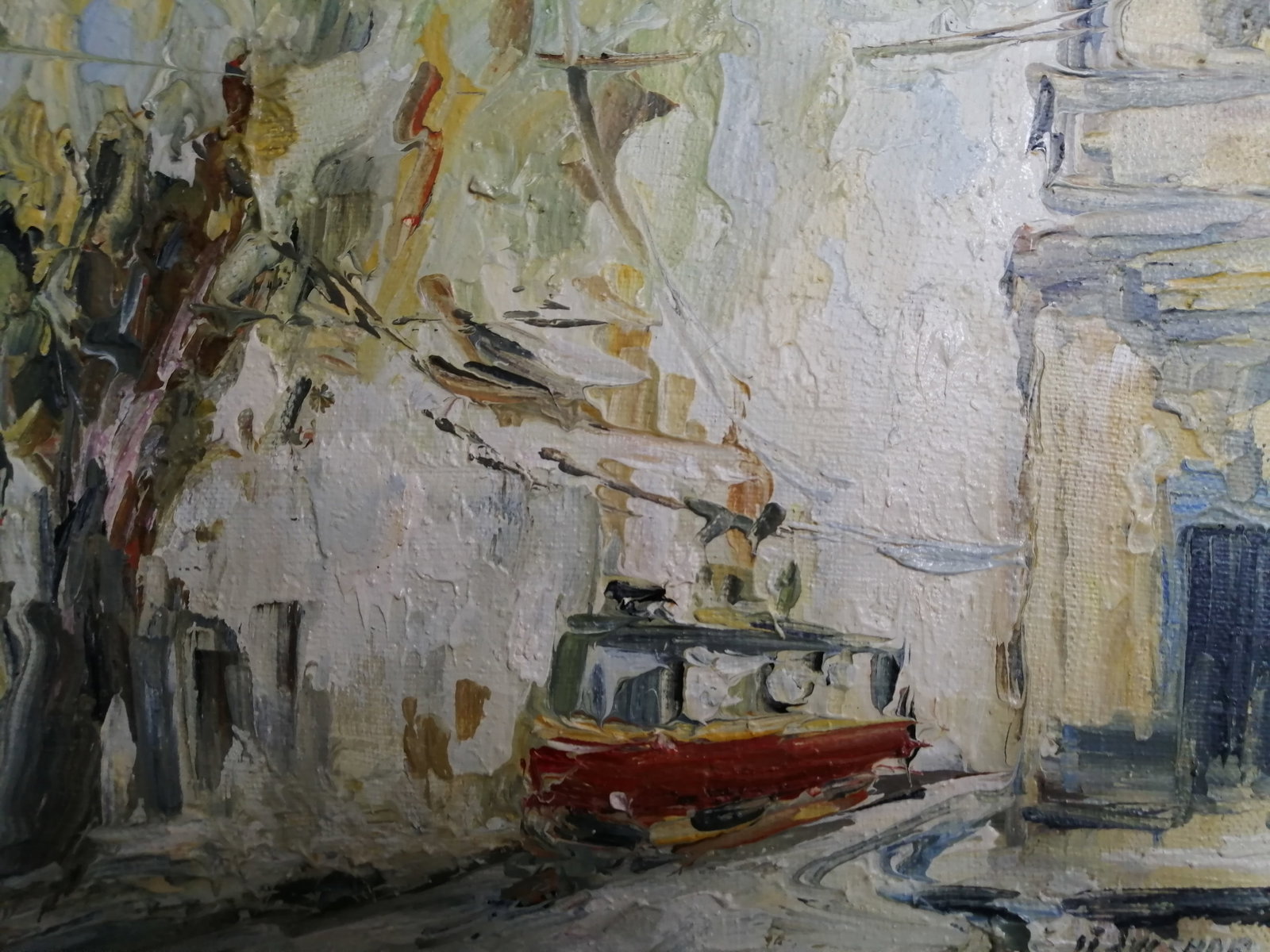 Oil painting Lviv tram Vadim Os'onov - 3