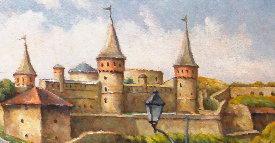 Oil painting Old fortress, Kamianets-Podilskyi Valerii B - 5
