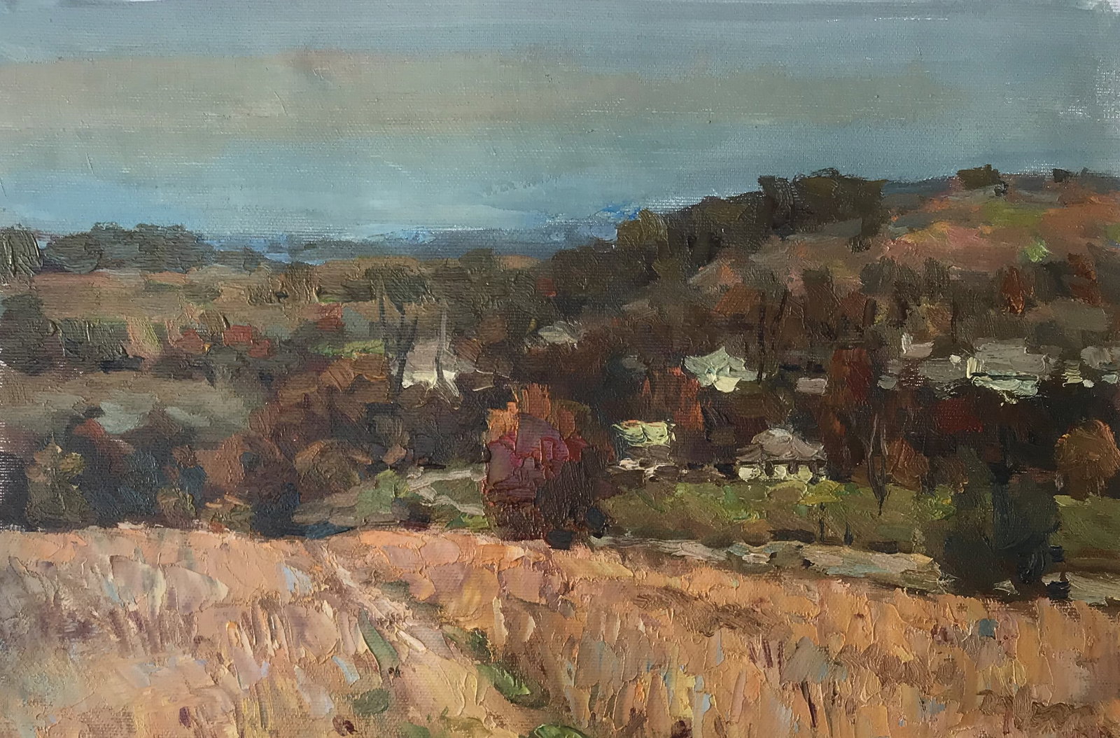 Oil painting Autumn meadows Sergey Ivanovich Animov: Title: Oil painting Autumn meadows Sergey Ivanovich Animov Description: 267ALAA Painter: Sergey Ivanovich Animov Size: 25x37 cm/9,84x14,56 inches Components: canvas, oil Original painting from our col