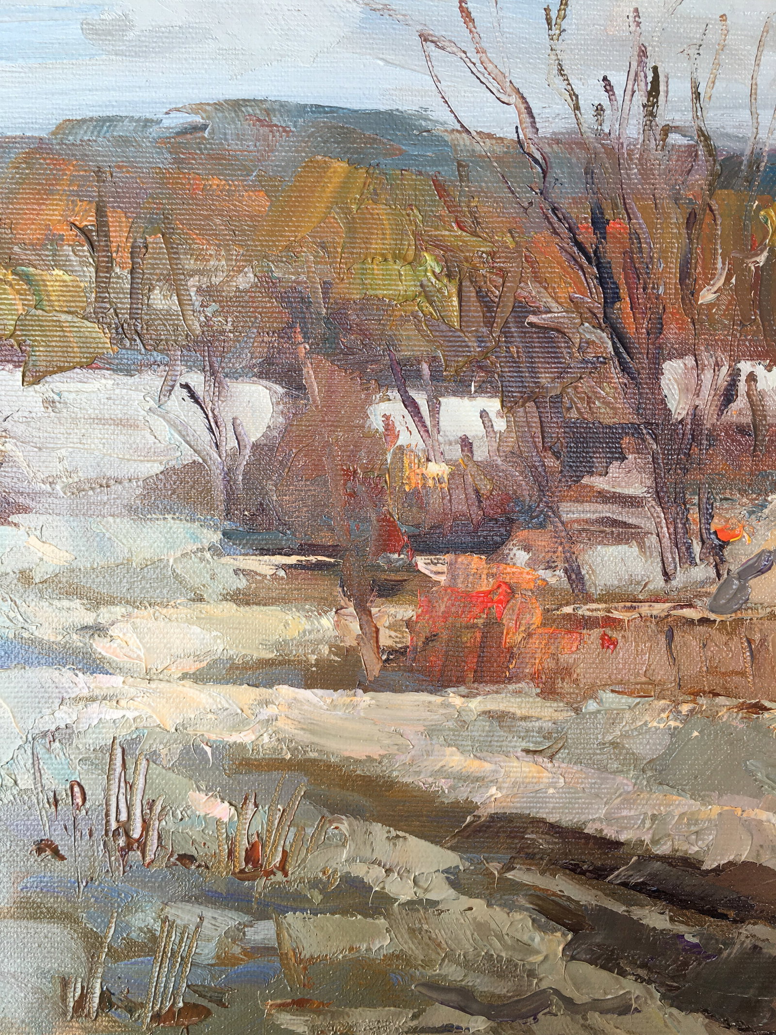 Oil painting Winter evening Sergey Ivanovich Animov - 4