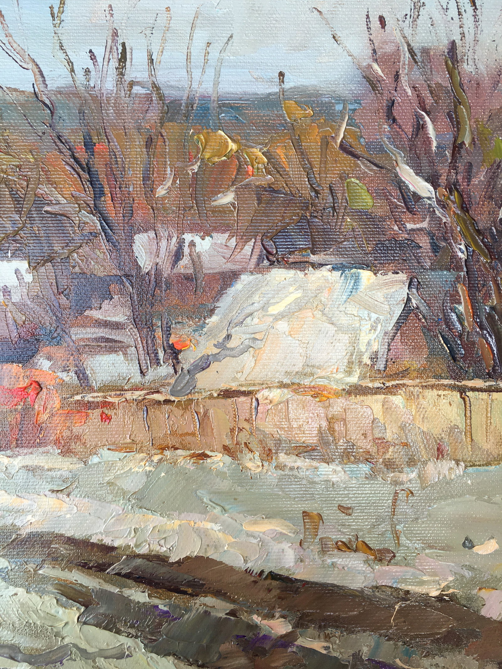 Oil painting Winter evening Sergey Ivanovich Animov - 6