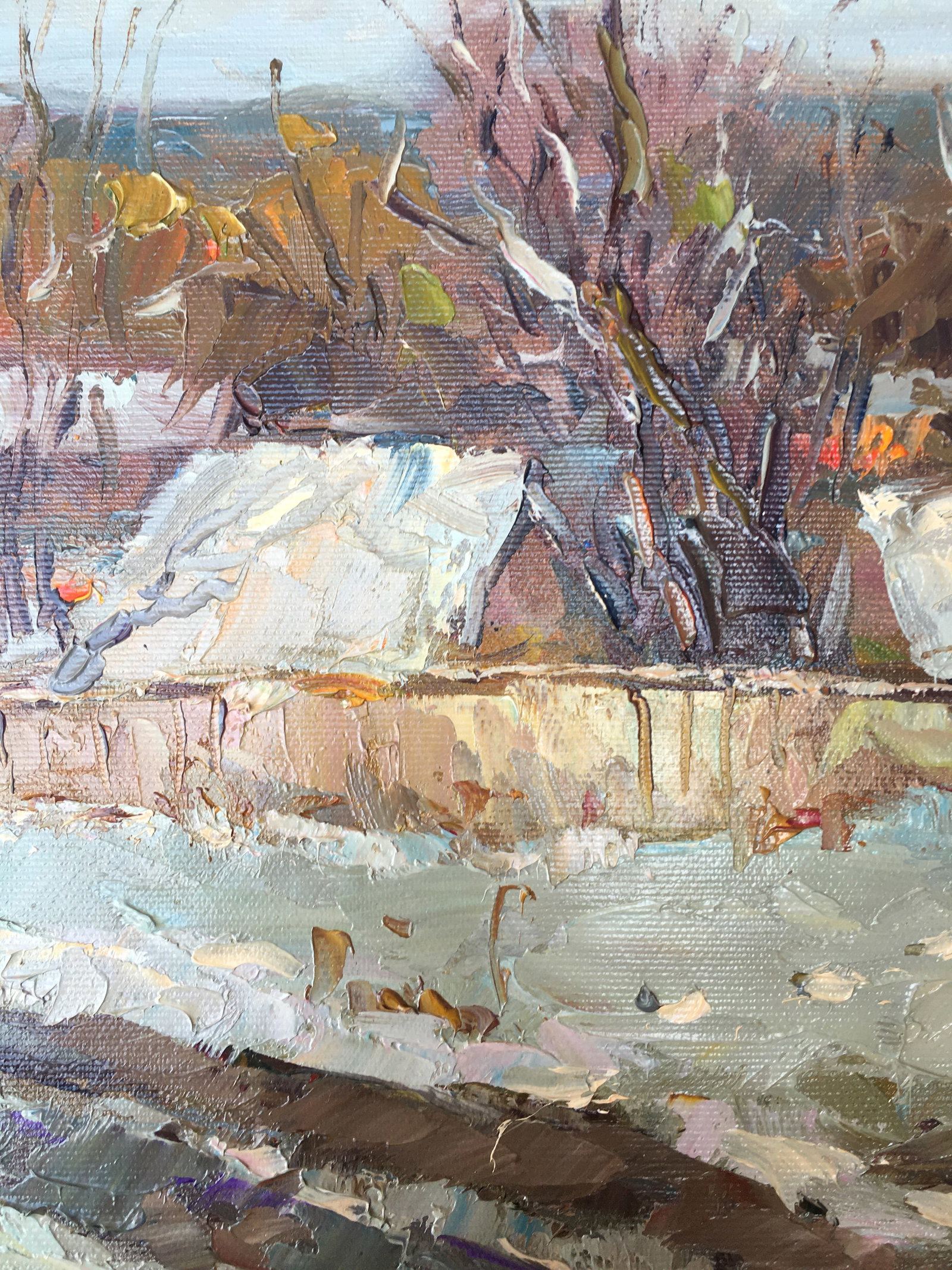 Oil painting Winter evening Sergey Ivanovich Animov - 8
