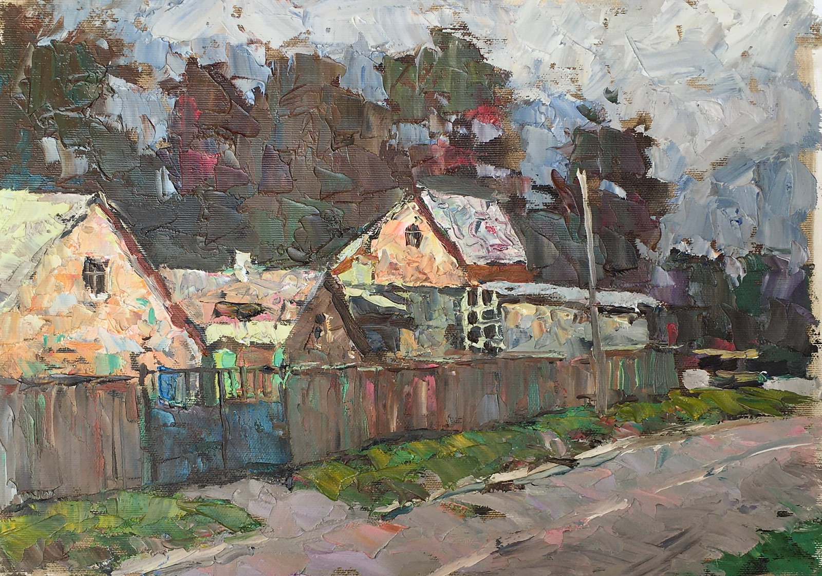 Oil painting Suburban village Sergey Ivanovich Animov (1 of 11)