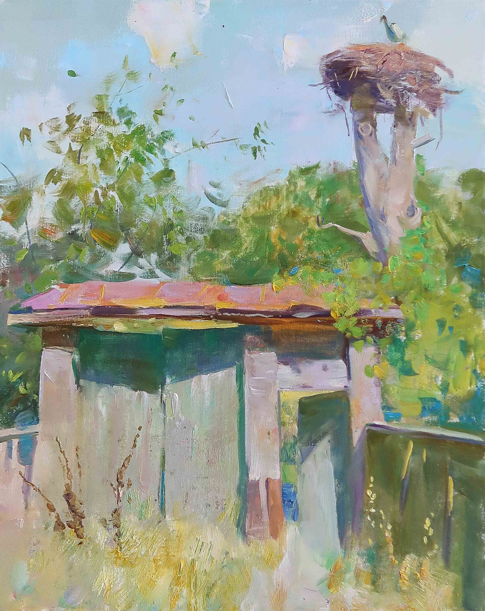 Oil painting Village Serg Kovalenko: Title: Oil painting Village Serg Kovalenko Description: 160SK Painter: Serg Kovalenko Size: 60x50 cm/23.6x19.7 inches Components: oil, canvas Original painting CONDITION: exellent ERA: modern