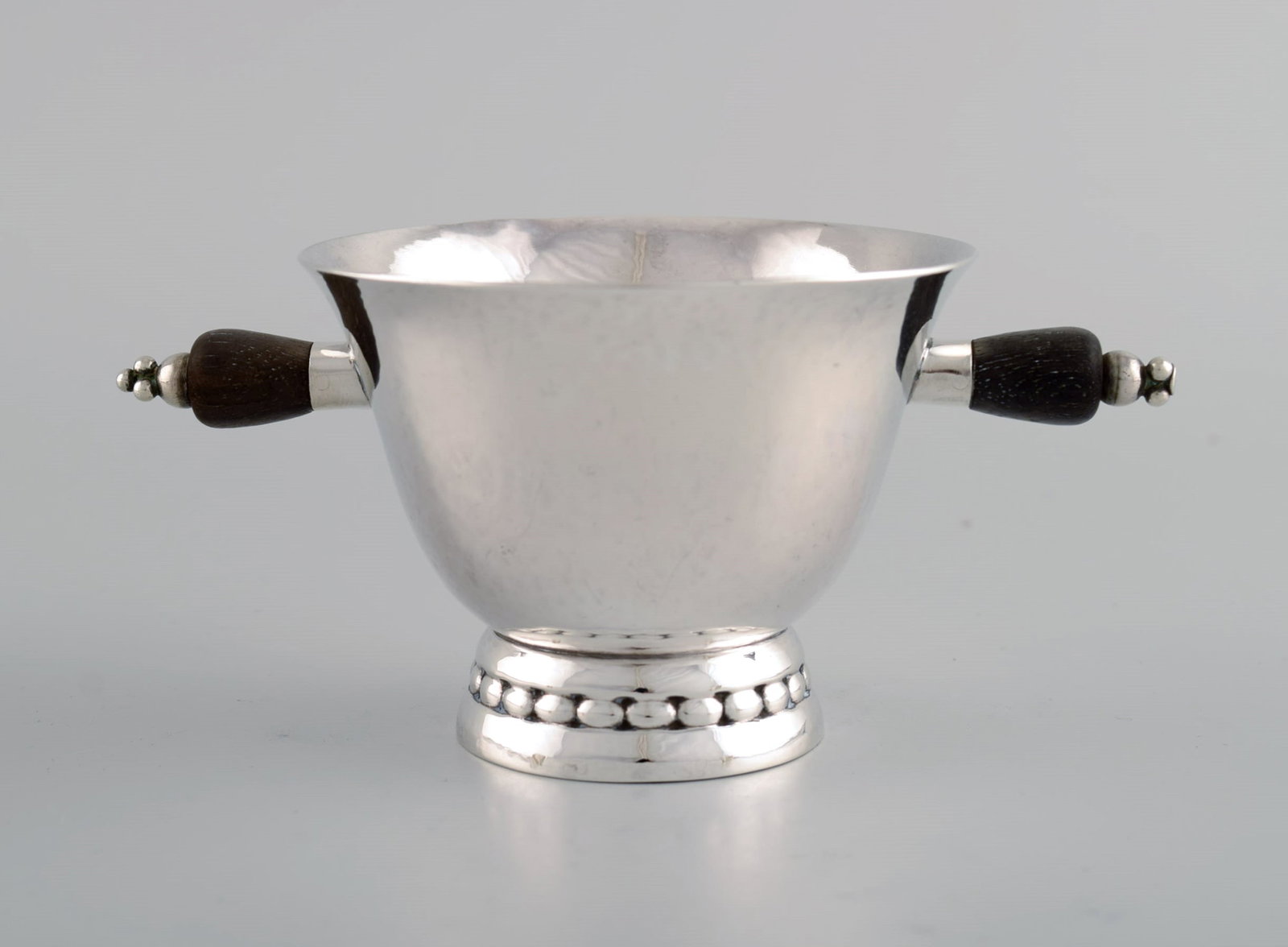 Early Georg Jensen sugar / cream set in sterling silver with handles in ebony. Dated 1915-1930. - 4
