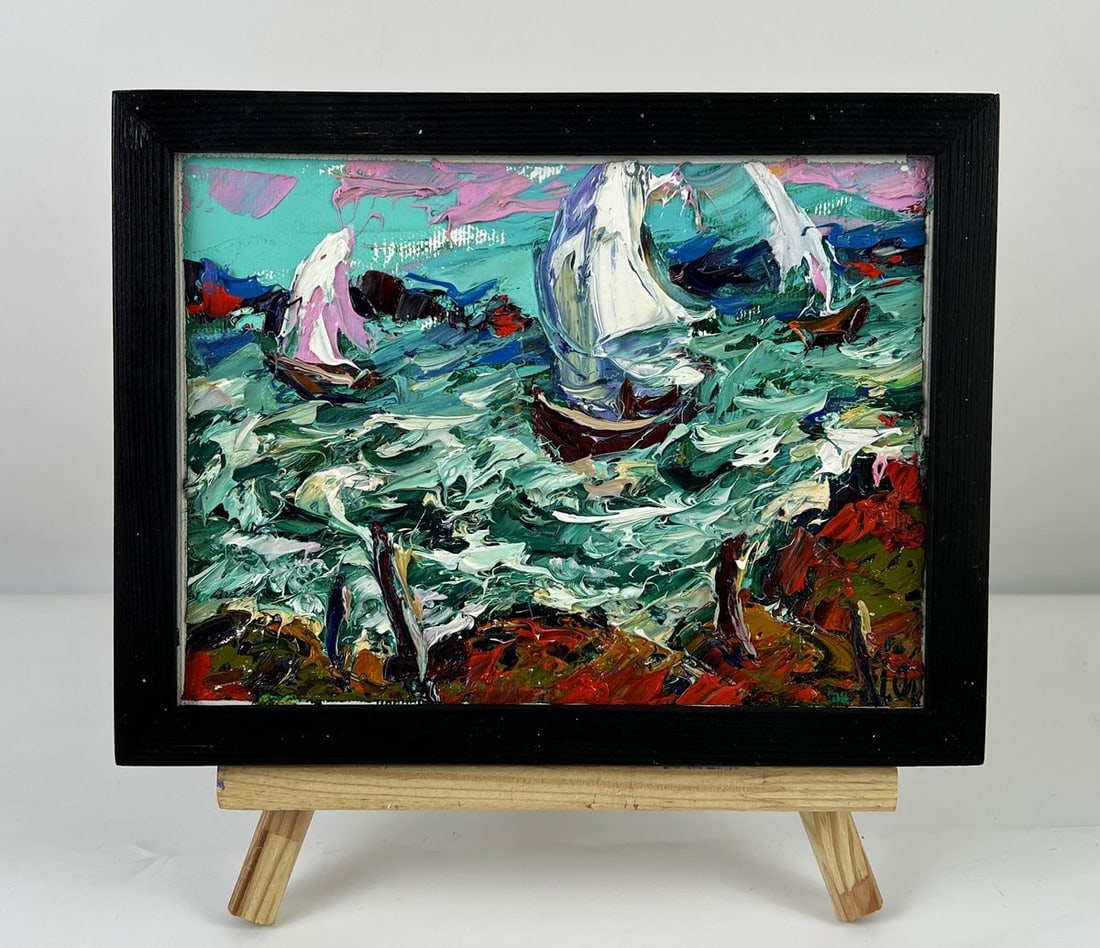 Oil painting The Sea During a Storm Oleksiy Ivanyuk: Title: Oil painting The Sea During a Storm Oleksiy Ivanyuk Description: NoAAA6599*** ABOUT THIS PAINTING **** TITLE: "The Sea During a Storm"* ARTISTS: Oleksiy Ivanyuk* SIZE: 15x20 cm/5.90x7.87 inches