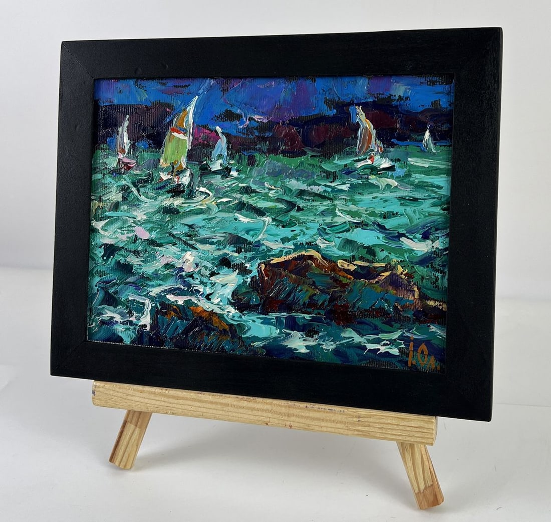 Oil painting The sea is rough on a dark night Oleksiy Ivanyuk - 2