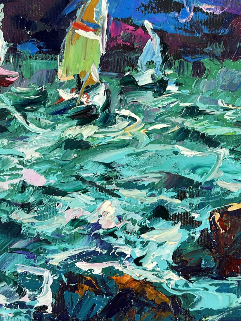 Oil painting The sea is rough on a dark night Oleksiy Ivanyuk - 5