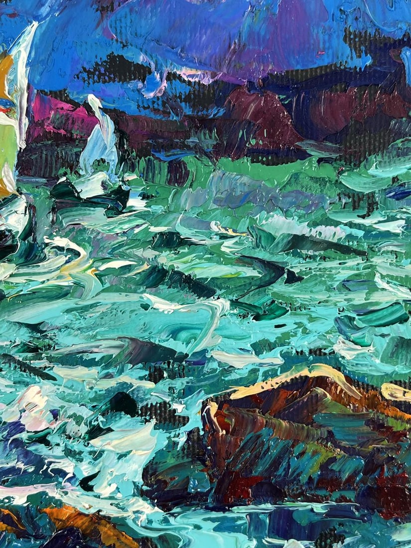 Oil painting The sea is rough on a dark night Oleksiy Ivanyuk - 6