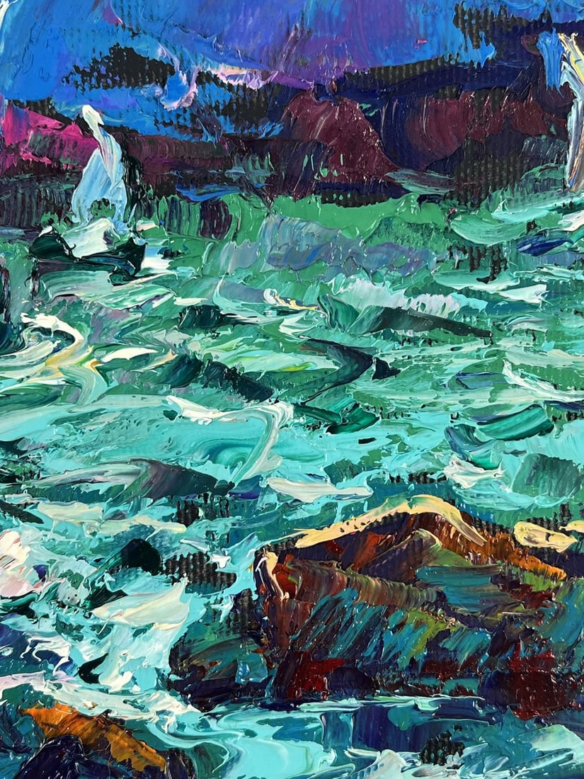 Oil painting The sea is rough on a dark night Oleksiy Ivanyuk - 7